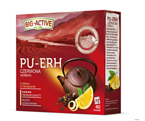 Herbata BIG-ACTIVE PU-ERH czerwona o smaku cytrynowym 40t 1,8g