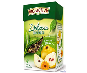 Herbata BIG-ACTIVE zielona liściasta z owocem pigwy 100g