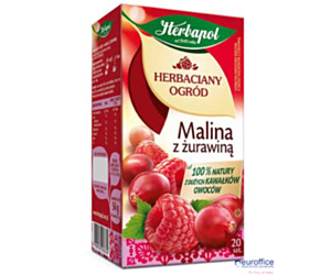 Herbata HERBAPOL MALINA Z ŻURAWINĄ czarna 20t