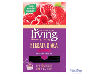 Herbata IRVING malinowa 20 kopert 1,5g biała
