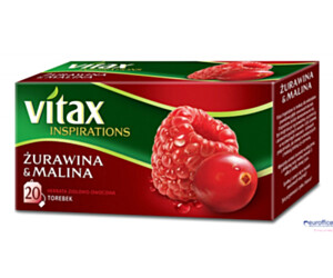 Herbata VITAX INSPIRATIONS Żurawina&Malina (20 saszetek) 40g zawieszka