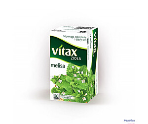 Herbata VITAX MELISA 20t*1,5g ziołowa bez zawieszki