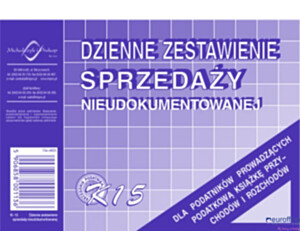 K-15 Dzienne zest.sprzedaży księgowo nieudokumentowanej MICHALCZYK