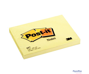 Karteczki samoprzylepne Post-it®, kanarkowożółte, 76 mm x 102 mm, 100 arkuszy/bloczek, 12 bloczków/opakowanie