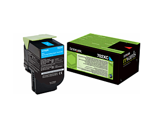Kaseta z tonerem Lexmark 702XC do CS-510 | zwrotny | 4 000 str. | cyan