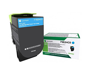 Kaseta z tonerem Lexmark 71B2HC0 do CS/CX4/517 | zwrotny | 3 500 str. | cyan