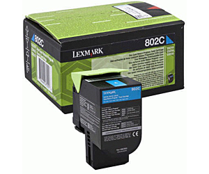 Kaseta z tonerem Lexmark 802C do CX-310/410/510 | zwrotny | 1 000 str. | cyan