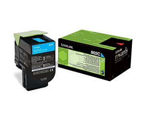 Kaseta z tonerem Lexmark 802HC do CX-410/510 | zwrotny | 3 000 str. | cyan