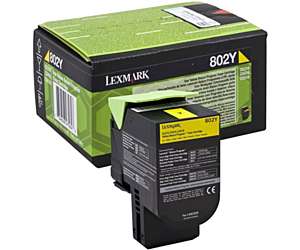 Kaseta z tonerem Lexmark 802Y do CX-310/410/510 | zwrotny | 1 000 str. | yellow