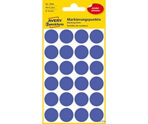 Kółka do zaznaczania niebieskie 18mm Usuwalne, Avery Zweckform 3596