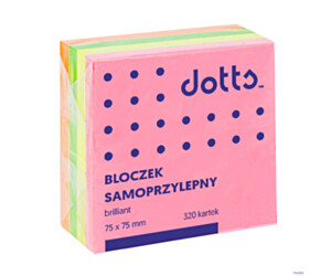 Kostka samoprzylepna DOTTS 75x75 320kartek 4 mix kolor intensywna (NSKI/D)
