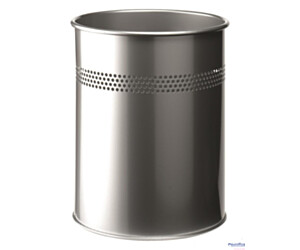 Kosz na śmieci DURABLE metalowy okrągły 15L srebrny  330023