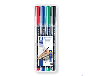 Foliopis permanentny M317 WP4 etui 4szt. STAEDTLER CD BK4 S317WP4