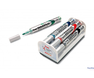 Marker do tablic PENTEL MAXIFLO komplet 4szt z gąbką MWL5S-4N