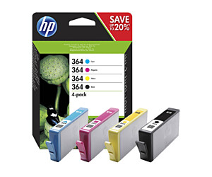 Zestaw czterech tuszy HP 364 do Deskjet 3070A, Photosmart C5380 | CMYK
