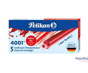 Naboje do piór, długie czerwone 300004109 PELIKAN