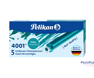 Naboje do piór, długie turkusowe 300004110 PELIKAN