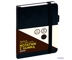 Notatnik z gumką A6 czarny kratka 150-1399 GRAND
