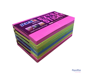 Notes samoprzylepny EXTRA STICKY 76x127mm 4 kol.neon/90 kart. 6szt. Stickin 21687