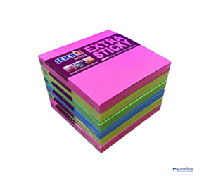 Notes samoprzylepny EXTRA STICKY 76x76mm 4 kol.neon/90 kart. 6szt. Stickin 21679