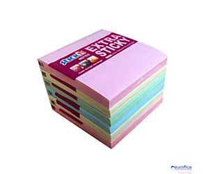 Notes samoprzylepny EXTRA STICKY 76x76mm 4 kol.pastel/90 kart.6szt. Stickin 21659