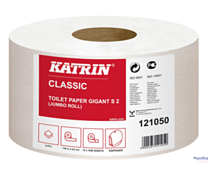 Papier toaletowy, duże rolki KATRIN CLASSIC Gigant S 2 130, 121050, opakowanie: 12 rolek