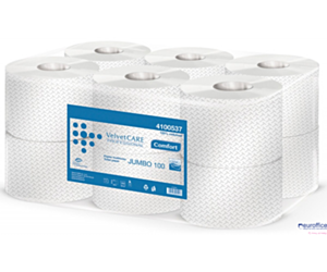 Papier toaletowy celuloza, 2 warstwy, biały, 100m - 800 listków (12szt) VELVET PROFESSIONAL JUMBO 4100537