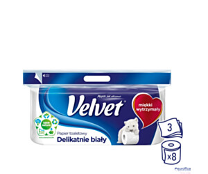 Papier toaletowy VELVET 3 warstwy (8szt.) biały 4100451 153.133