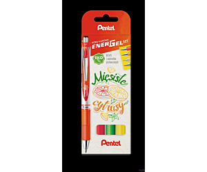 Pióro kulkowe ENERGEL 0,7 mm, kpl.4 kolory MIĘSISTE CYTRUSY BL77-ST4BFGKPL PENTEL