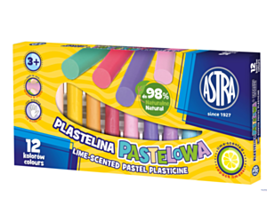 Plastelina 12 kolorów pastelowa o zapachu limonki ASTRA, 303114001