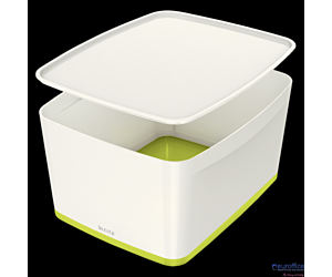 Pojemnik MyBOX duży z pokrywką biało-zielony LEITZ 52161064