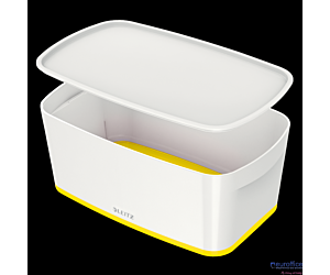 Pojemnik MyBox mały z pokrywką, biało-żółty 52291016