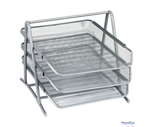 Półka na dokumenty DOTTS A4 (3) siatka srebrna 350x297x275mm