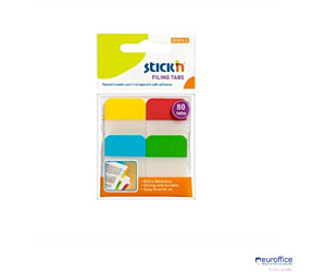 Przekładki indeksujące przeźroczyste 38x25mm 4 kolory STICK"N 21607