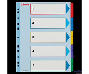 Przekładki kartonowe MYLAR A4 MAXI 1-5 ESSELTE 100207