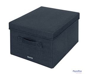 Pudełko do przechowywania z pokrywką Leitz Fabric, średnie, opakowanie 2 sztuki, ciemnoszare 61440089