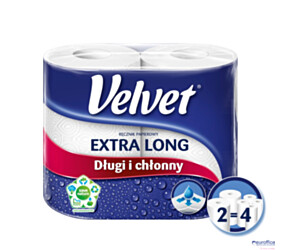 Ręcznik Velvet Extra Long Biały 2 rolki