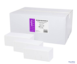 Ręczniki składane ZZ, PREMIUM, 100% celuloza, białe, 2-warstwowe, DOTTS, 21x25cm, 3000 listków