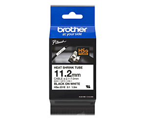 Rurka termokurczliwa Brother 11,2mm/1,5m czarny nadruk na białym