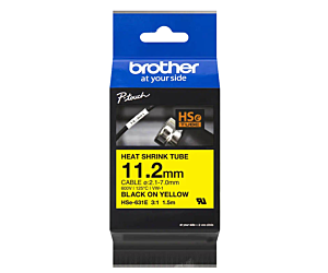 Rurka termokurczliwa Brother 11,2mm/1,5m czarny nadruk na żółtym