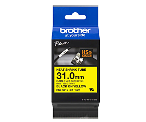 Rurka termokurczliwa Brother 31mm/1,5m czarny nadruk na żółtym