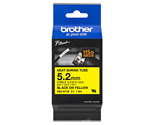 Rurka termokurczliwa Brother 5,2 mm/1,5m czarny nadruk na żółtym