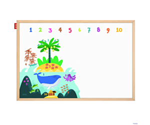 Tablica edukacyjna MemoBe, WHITEBOARDGAME: Numbers adventure!, nadruk CYFERKI, rama drewniana, 60x40 cm MTM060040.CY01.01.51