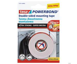 Taśma montażowa dwustronna 55791-00003-01 Powerband 1.5mx19mm Super mocna