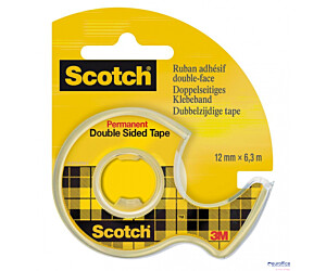 Taśma biurowa, dwustronna SCOTCH (136D), z dyspenserem, 12mm, 6, 3m