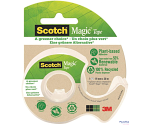 Taśma biurowa ekologiczna SCOTCH Magic (9-1920D), matowa, z dyspenserem, 19mm, 20m, 3M-70005280956 (X)