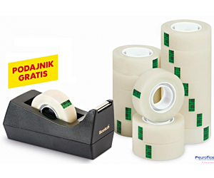 Taśma biurowa SCOTCH Magic Greener Choice (9-1933R14C38), matowa, 19mm, 33m, 14szt., podajnik C-38 GRATIS
