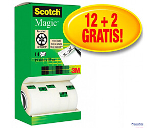 Taśma biurowa SCOTCH Magic (8-1933R14 TPR), matowa, 19mm, 33m, 12szt., 2 rolki GRATIS