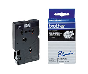 Taśma Brother laminowana 12mm x 7,7m czarny nadruk / przezroczyste tło