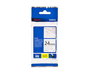 Taśma Brother laminowana 24mm x 8m czarny nadruk / białe tło
